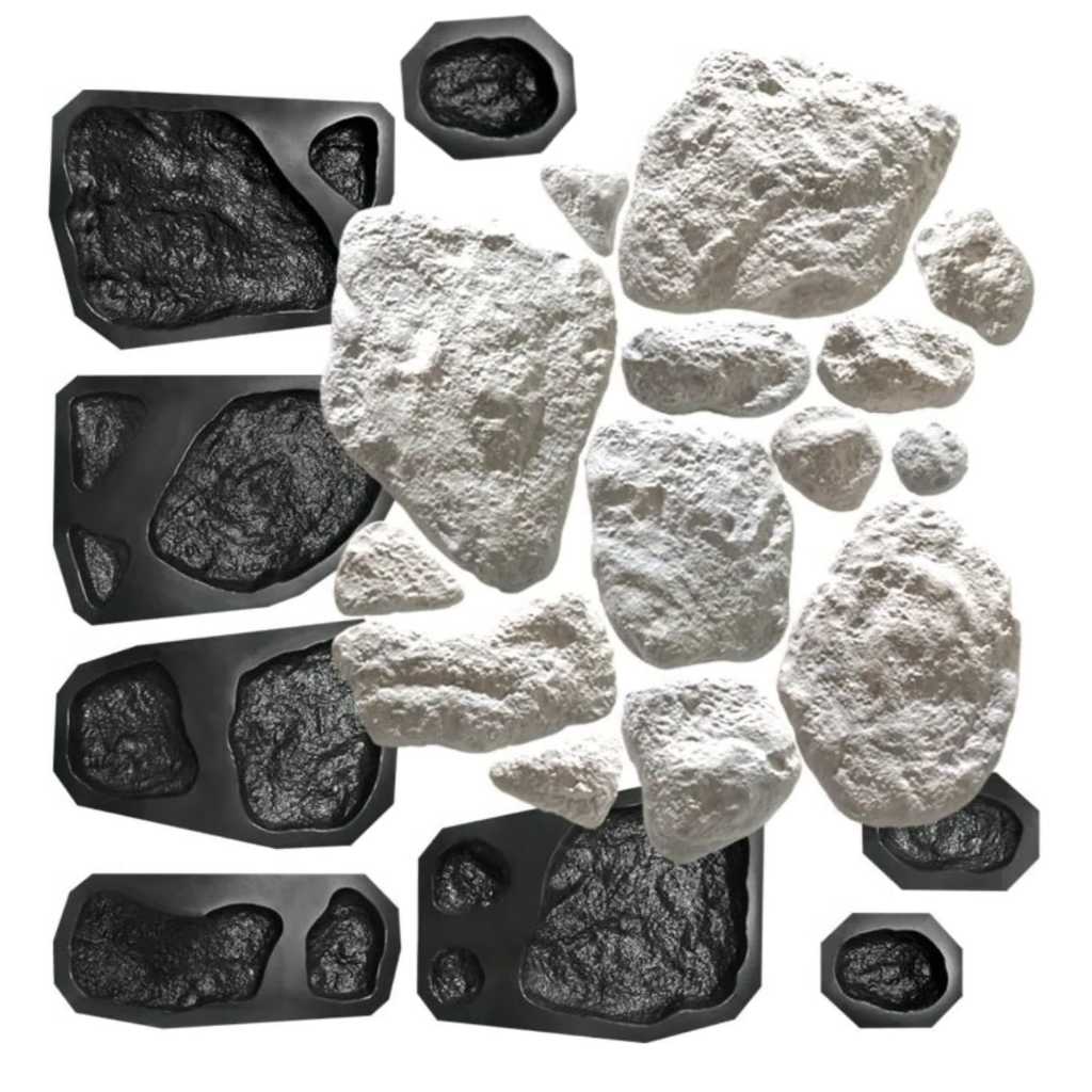 Kit De Molde Pedra Moledo Formas 3D Pedra Moledo Gesso e Cimento ABS 1 MM em Oferta na Shopee