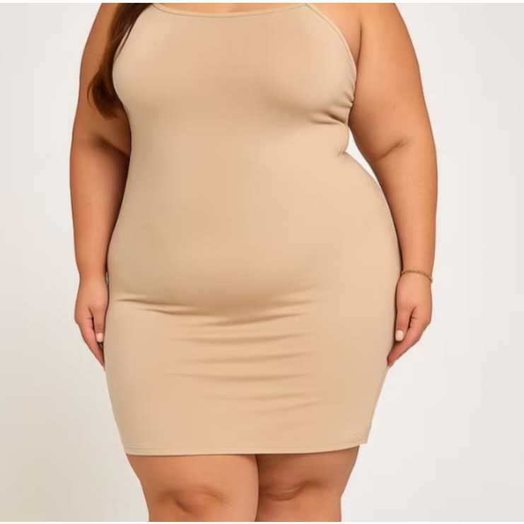 VESTIDO SEGUNDA PELE ANÁGUA COR CHOCOLATE