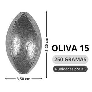Chumbada para Pesca OLIVA 15 (250 gramas) - 1 Kg