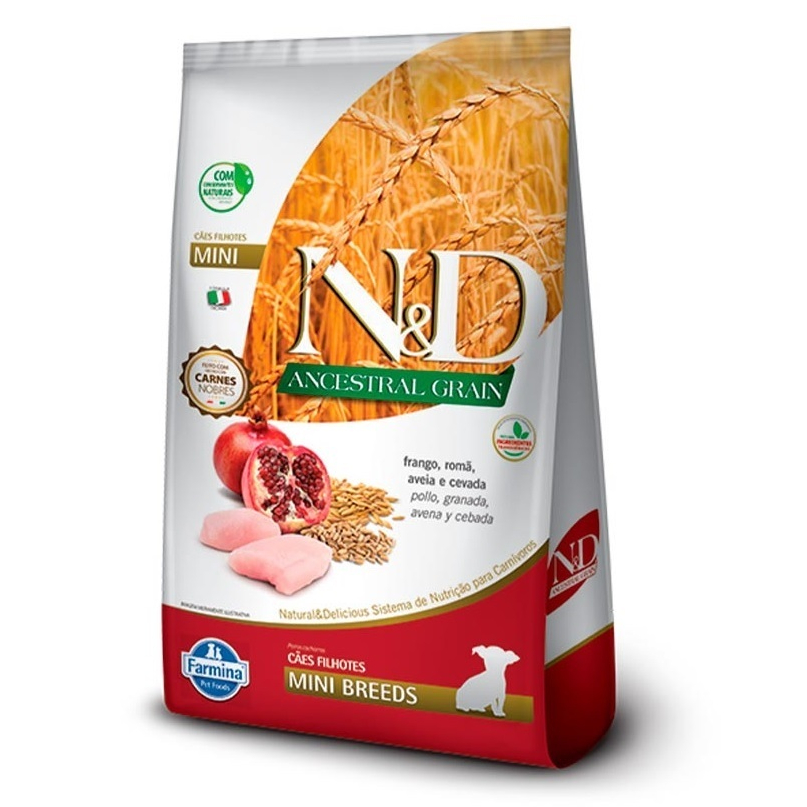 Ração N&D Ancestral Grain Cães Filhotes Mini Sabor Frango 2,5kg