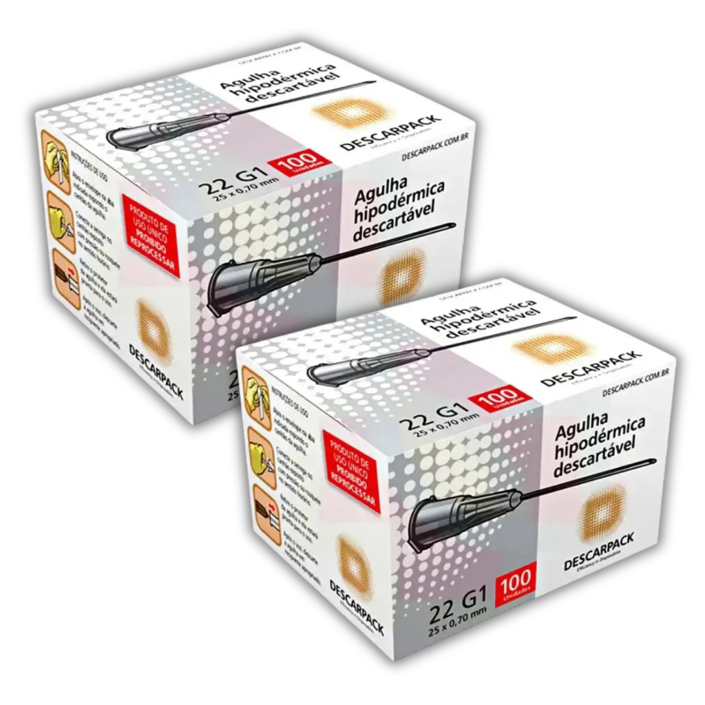 Agulha HiPodérmica Descartável 25x0,70 Descarpack Kit c/200 em Oferta na Shopee