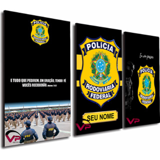 Trio quadros decorativos PRF com nome personalizavel motivacional em Oferta na Shopee