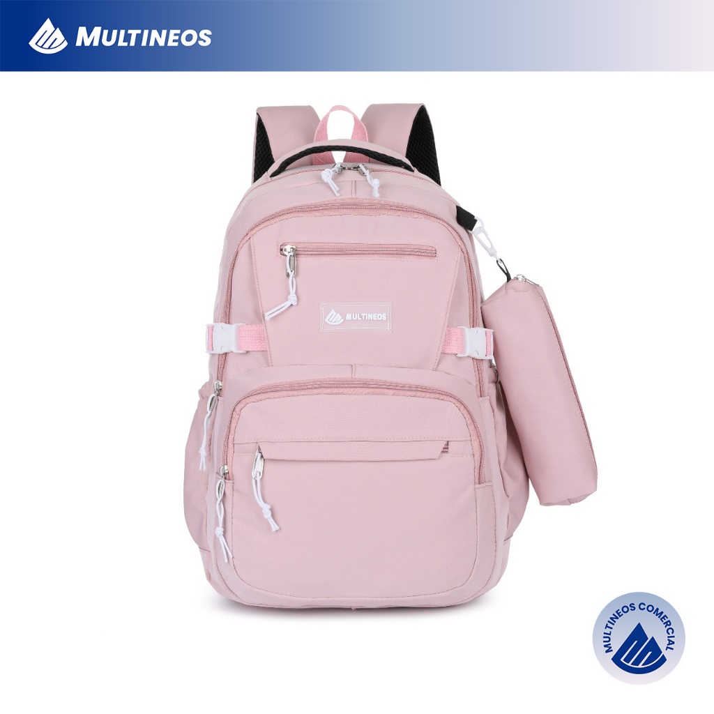 Mochila Escolar Com Estojo Capacidade Para Estudante Feminina Nylon Impermeavel Multineos Oficial