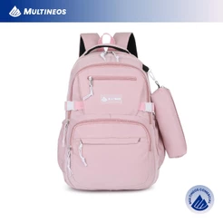 Mochila Escolar Com Estojo Capacidade Para Estudante Feminina Nylon Impermeavel Multineos Oficial