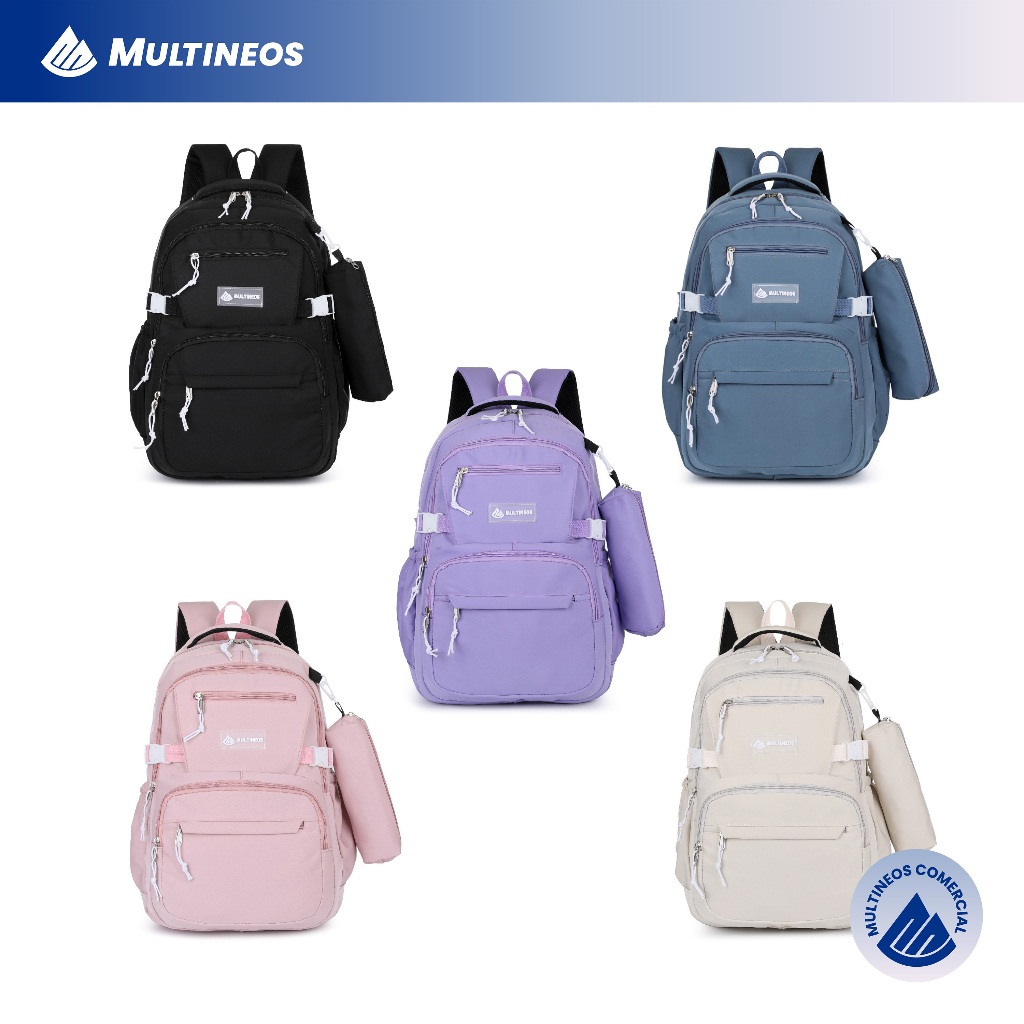 Mochila Escolar Com Estojo Capacidade Para Estudante Feminina Nylon Impermeavel Multineos Oficial — imagem 2 de 2
