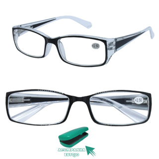 Óculos de Leitura Perto Descanso Grau +1,00 até +4,50 Positivo - Preto+Cristal em Oferta na Shopee