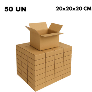 50 caixas de papelao 20x20x20 sedex-pec-correios direto da fabrica barato forte reforçada em Oferta na Shopee