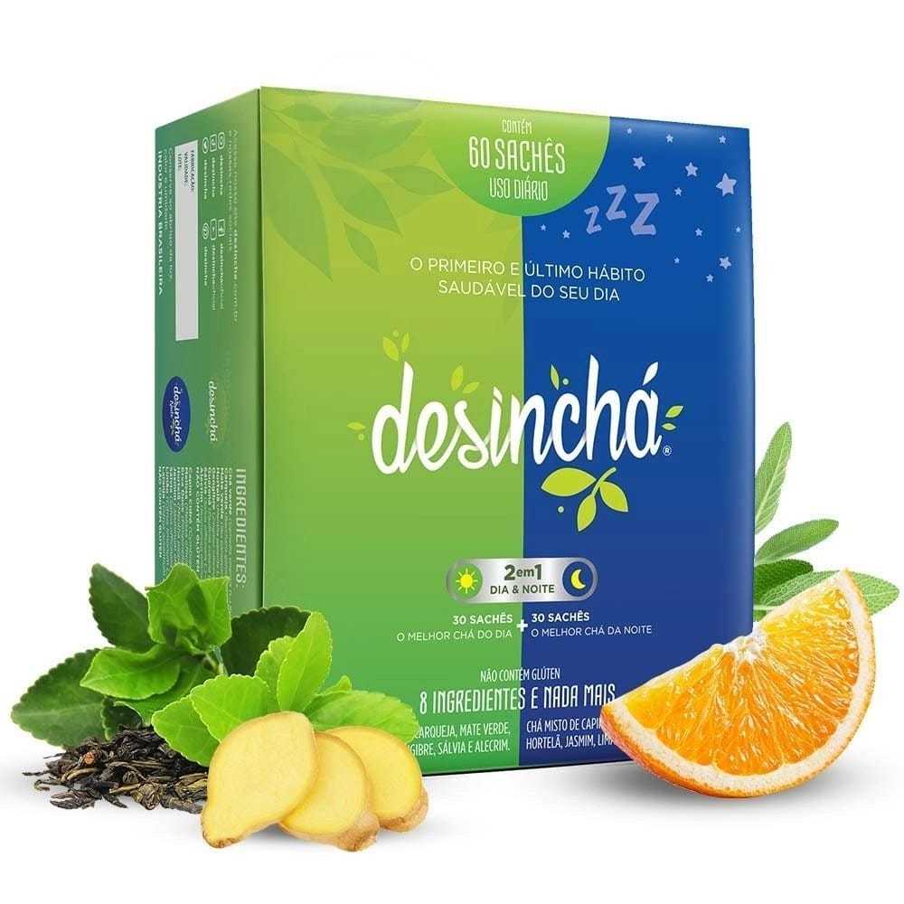 Desinchá Misto Dia + Noite - Display com 60 Sachês - Original em Oferta na Shopee