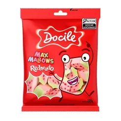 Marshmallow Morango Recheado 220g - Docile
