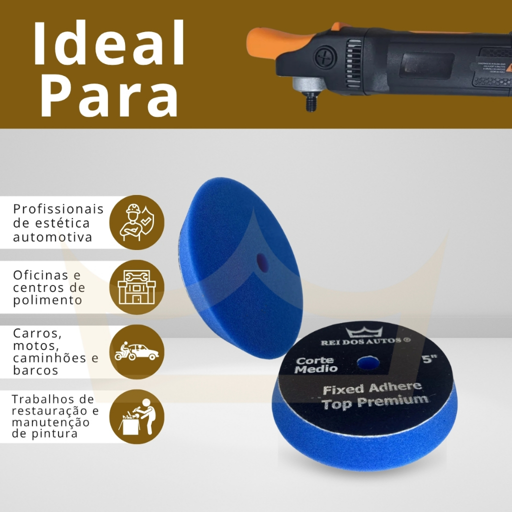 Boina Espuma 5 Corte Medio Azul - Fixed Adhere Top Premium — imagem 2 de 2