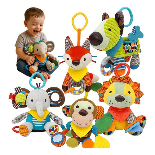 Pelúcia Sensorial interativa para bebê Conforto de criança berço chocalho Infantil elefantinho em Oferta na Shopee