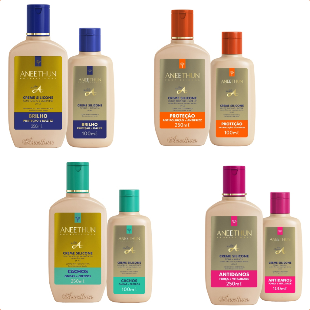 Cremes de Silicone Linha A Aneethun 100ml e 250ml em Oferta na Shopee