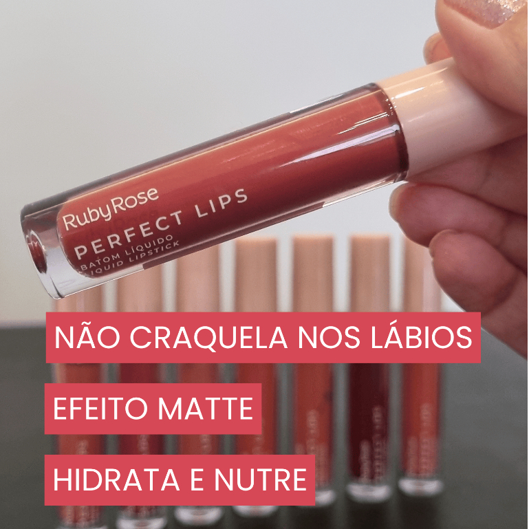 Batom Líquido Matte | Perfect Lips Ruby Rose | Batom Matte Longa Duração | Batom Nude | Cor Dream Big — R$ 26,99 em Shopee