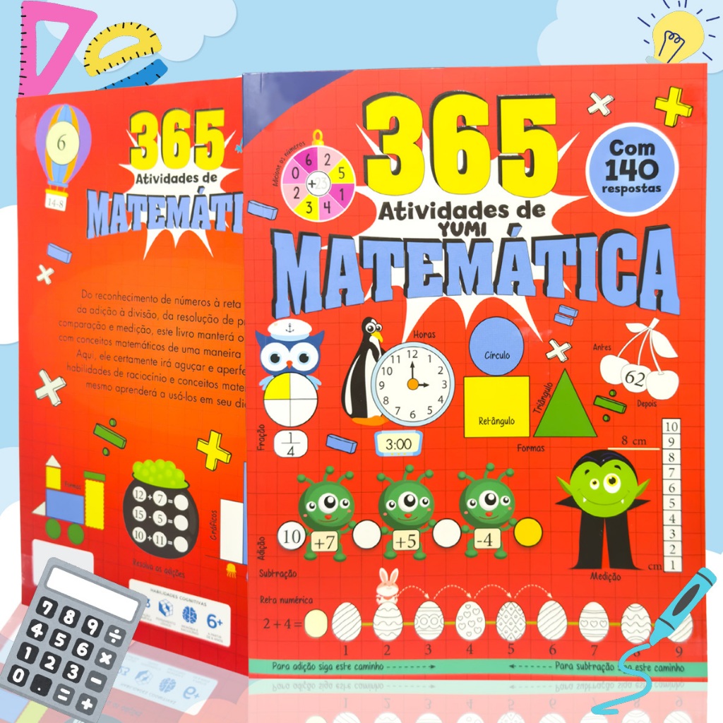 Livro Infantil Educativo 365 Atividades Para Treinar Estudar Matemática Edição Grande em Oferta na Shopee