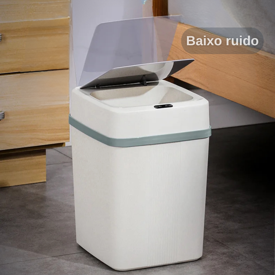 Lixeira Automática 18L com Sensor Inteligente Sem Toque Silenciosa ABS Moderna para Casa Escritório