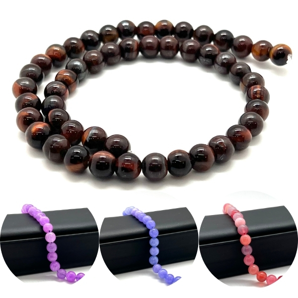 Fio de Pedras Naturais 8mm com 47 Contas – Esferas para Terço, Japamala, Pulseiras e Artesanato em Oferta na Shopee