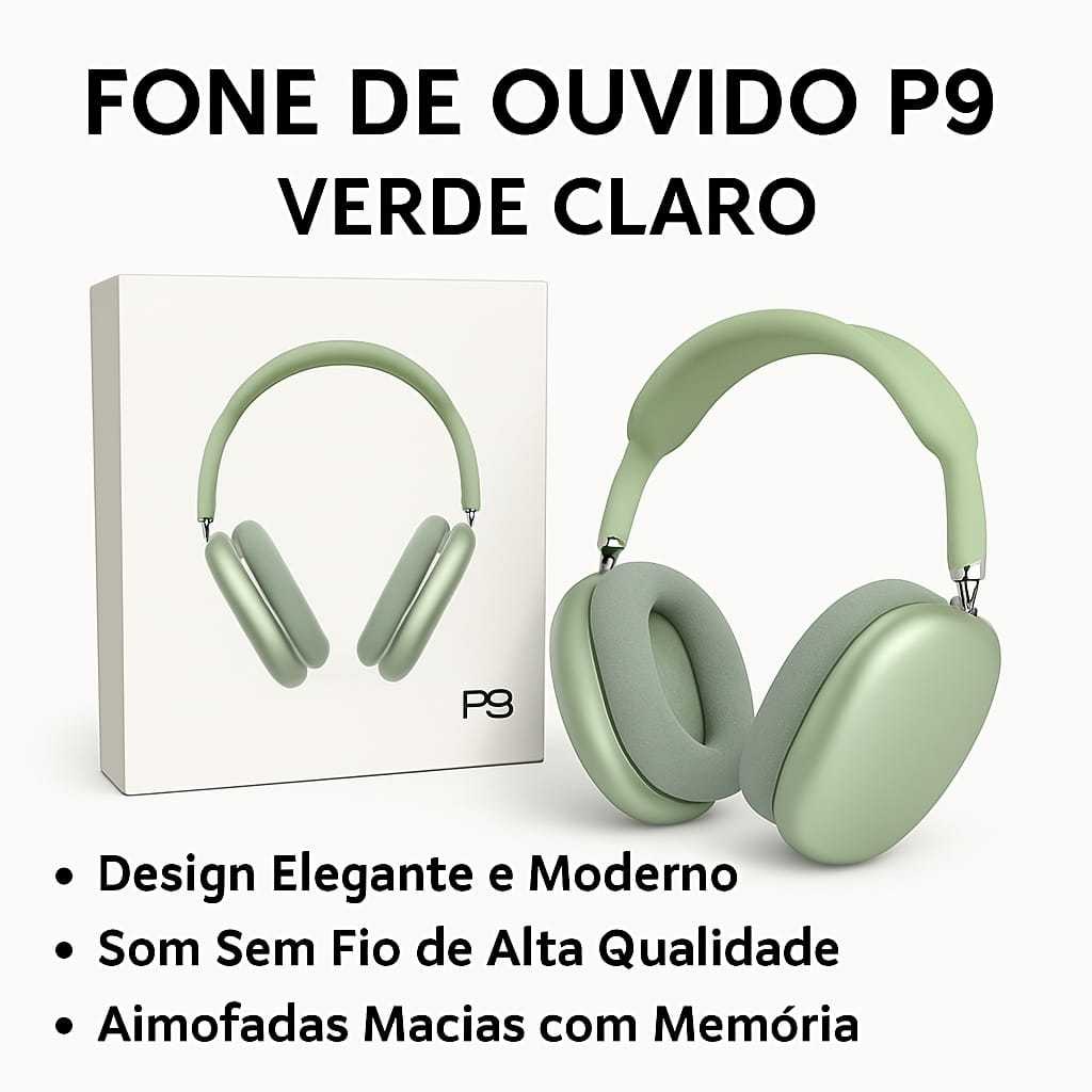 Fone de Ouvido P9 Wireless Bluetooth Sem Fio – Headphone Dobrável com Microfone