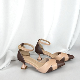 Salto social café detalhe em x nude em Oferta na Shopee