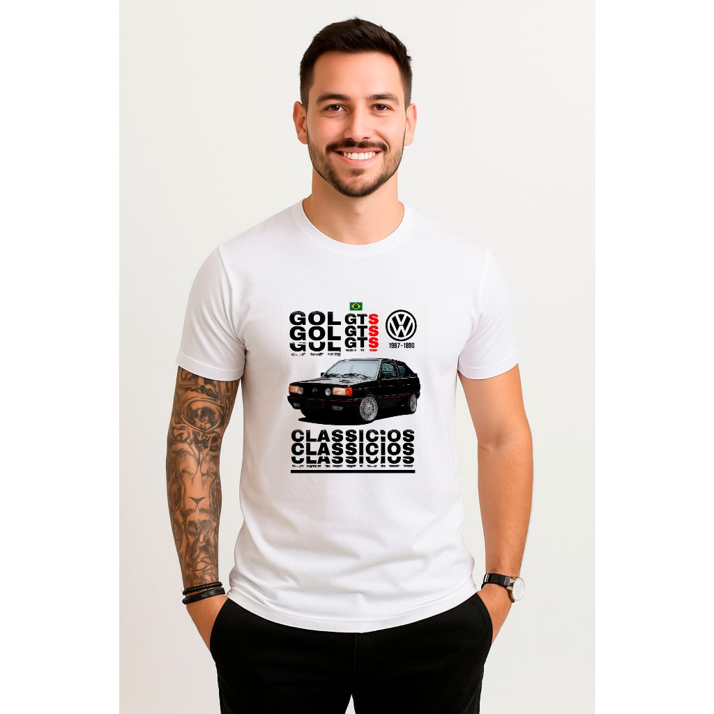 Camiseta  Gol GTS Quadrado Carro Veículo