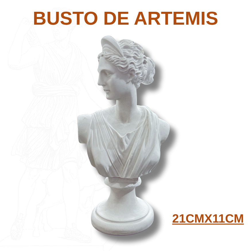 Busto De Artemis 21cm Gesso | Super Lançamento Estatueta Artemis Minimalista