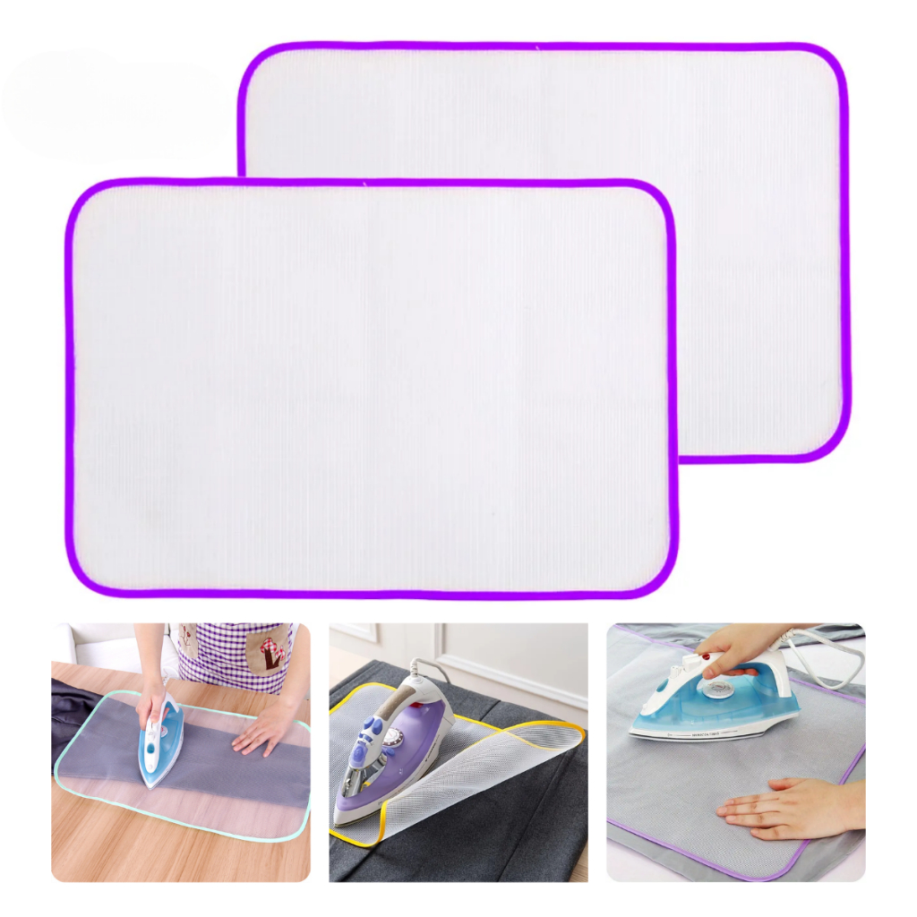 Kit 2 tela protetora passar roupa ferro 60x40cm não danifica peças em Oferta na Shopee