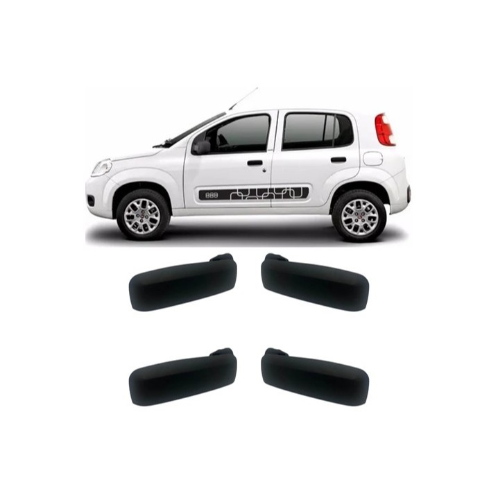 Kit 4 Maçanetas Puxador Externo Porta Fiat Uno  Vivace 2010 2018
