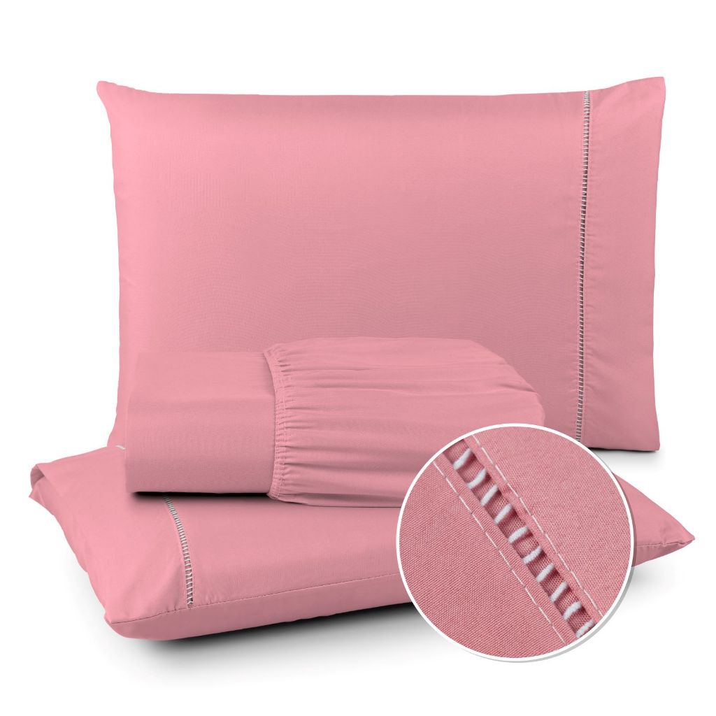 Jogo de Lençol Berço Solteiro Casal Queen King Toque Macio 02 e 03 Peças Micropercal 400 Fios Com Ponto Palito