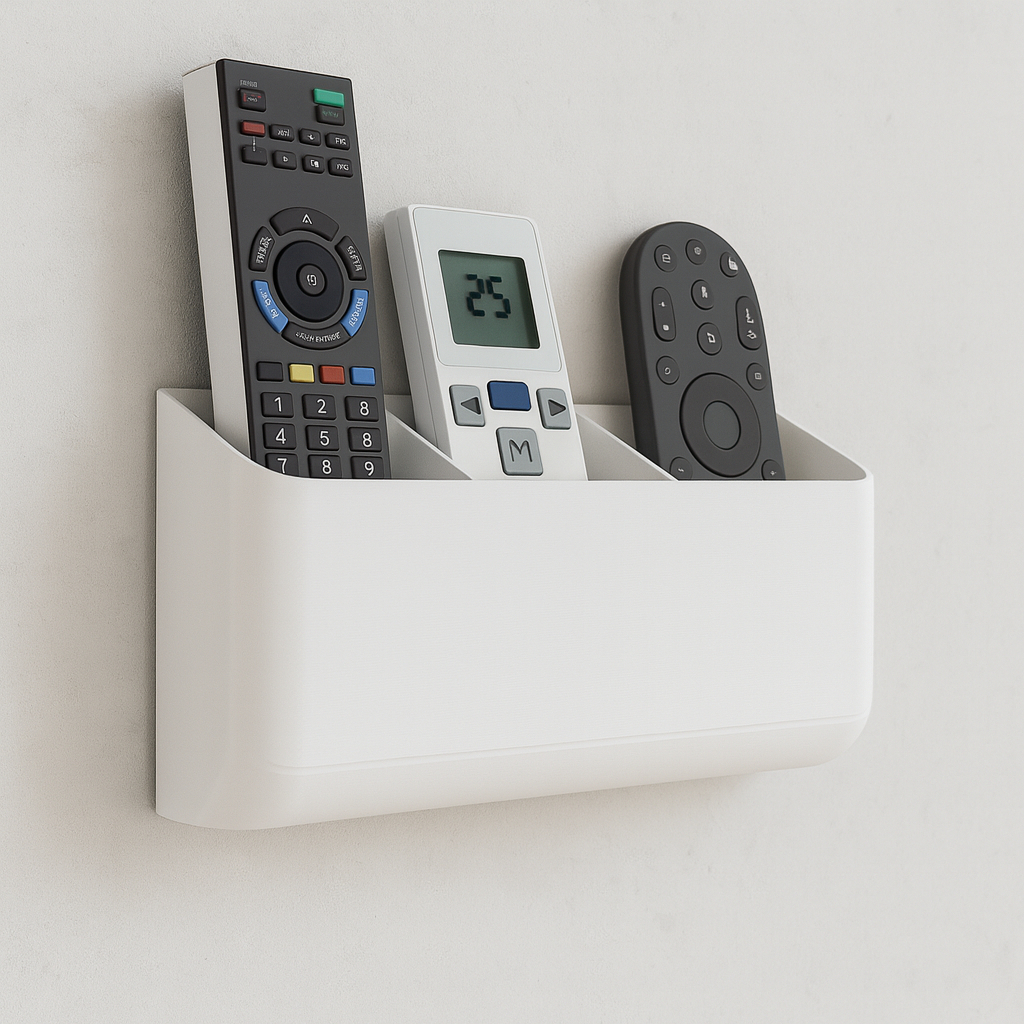 Suporte de parede controle porta 3 controles multifuncional celular remoto preto sem furação Kit