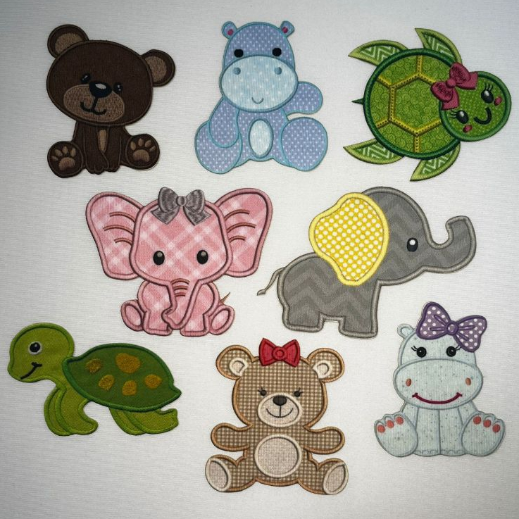 Animais (efeito bordado) - Aplique Termocolante Para Tecido - Kit com 08 unidades em Oferta na Shopee