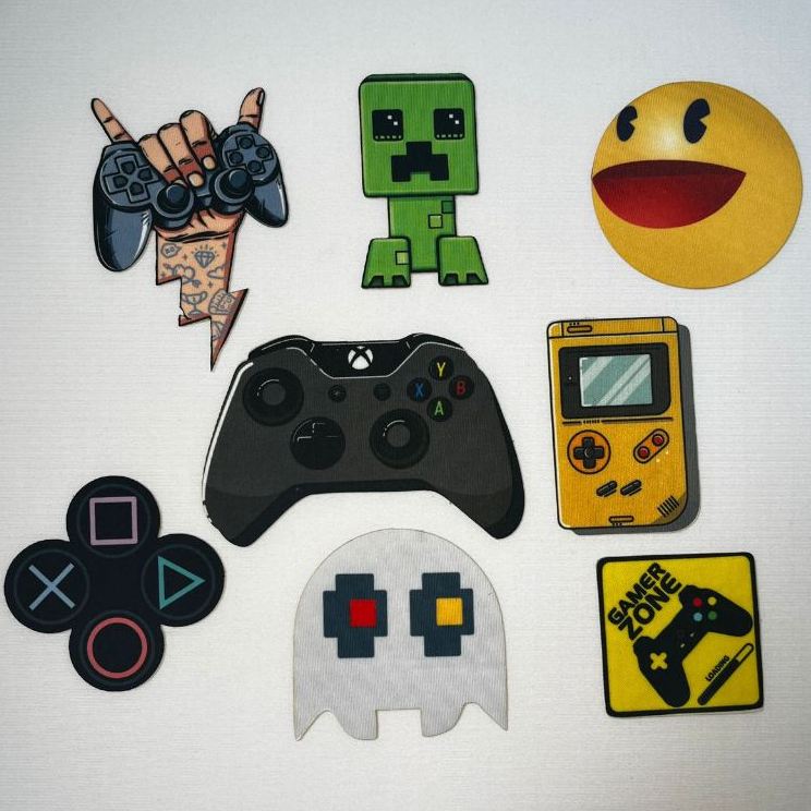 Gamer - Aplique Termocolante Para Tecido - Kit com 08 unidades