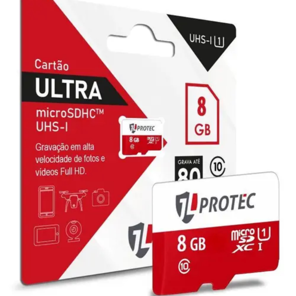Cartão de Memória Ultra MicroSD 8GB Classe 10 – Rápido, Compacto e Eficiente