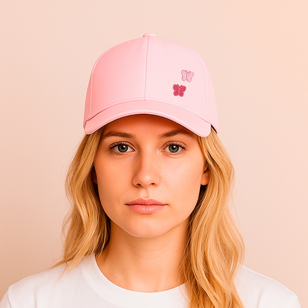 Boné Rosa Unissex Feminino Masculino Liso Aba Curva Personalizado Bordado