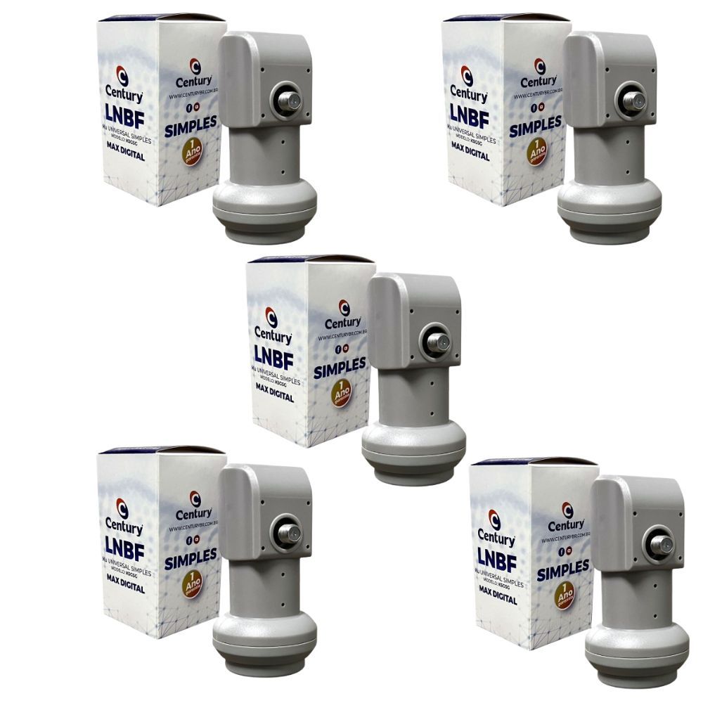 Kit 5 Lnb Lnbf Ku Simples Universal Para Antena De Chapa Ku