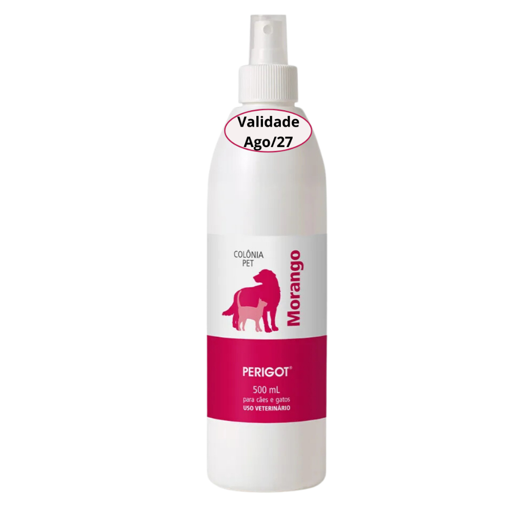 Colônia Perfume Pet Morango Perigot 500ml para Cães e Gatos