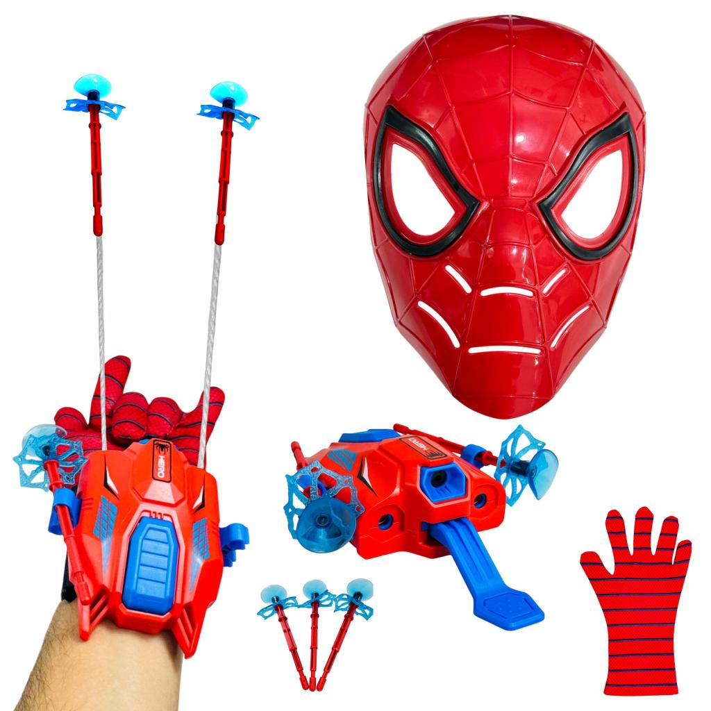 Kit Spider - Man Com Máscara E Lançador De Teia em Oferta na Shopee