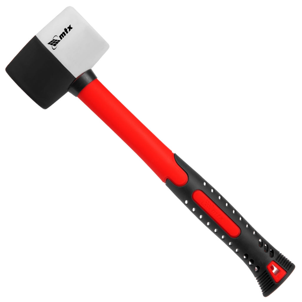 Martelo de Borracha 225g MTX Preto e Branco cabo de Fibra de Vidro - Home & Living