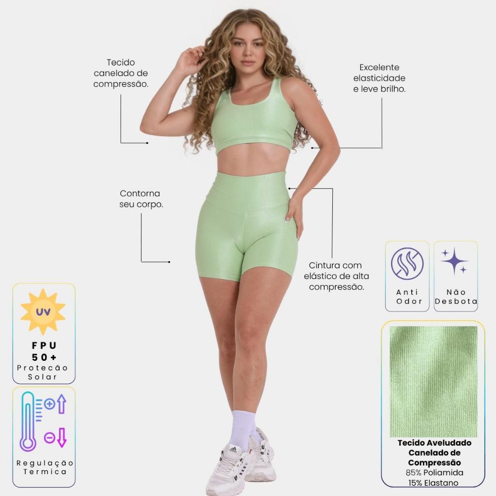 Roupa de Academia Feminina – Conjunto Fitness Feminino Canelado Poliamida Premium para Treino
