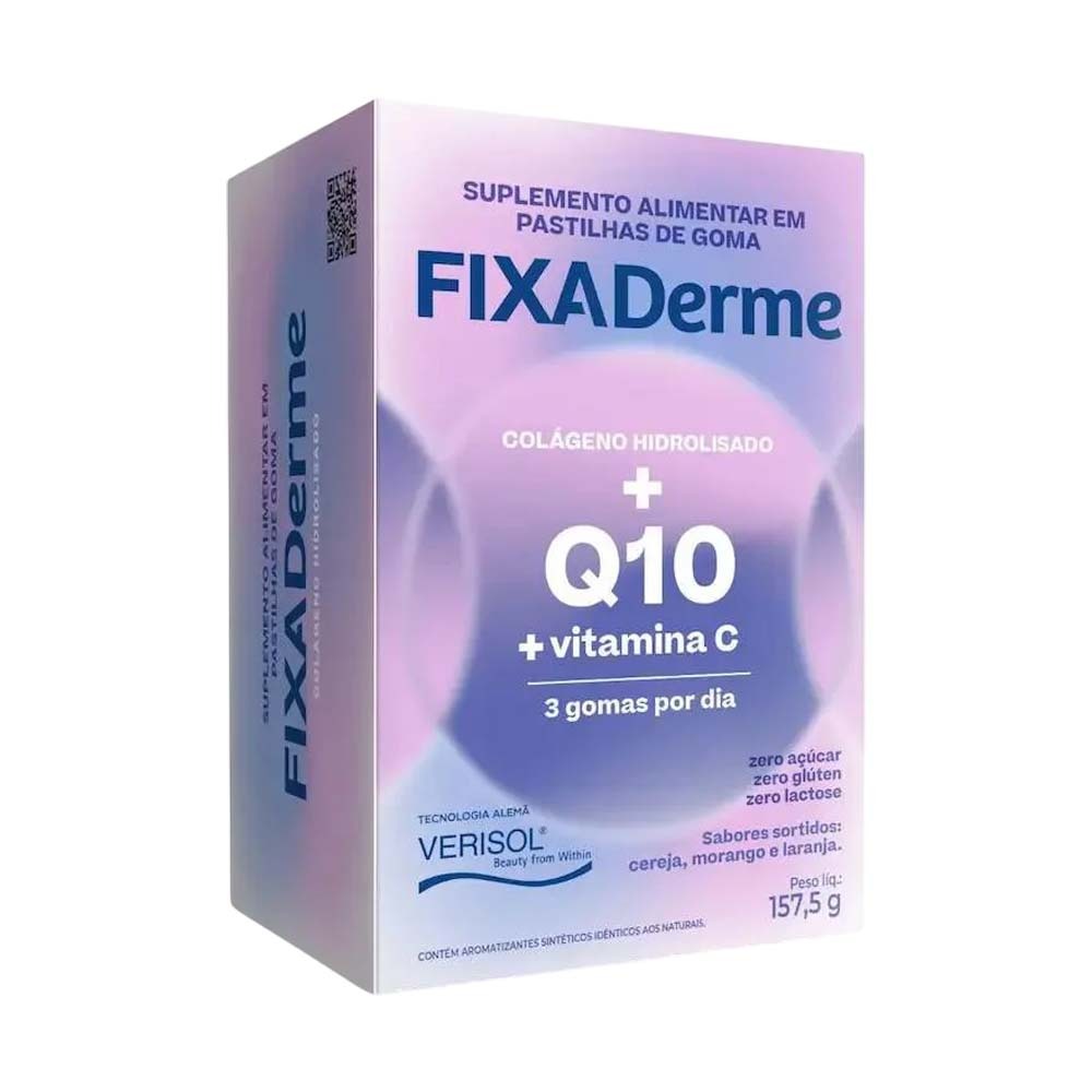 Colágeno Hidrolisado Fixa Derme Q10 45 Gomas