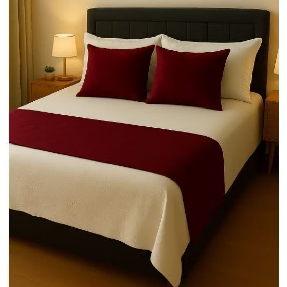 Kit Peseira para Cama + 2 Capas de Almofada 40x40 Suede Premium | Decoração Elegante Quarto — imagem 2 de 2