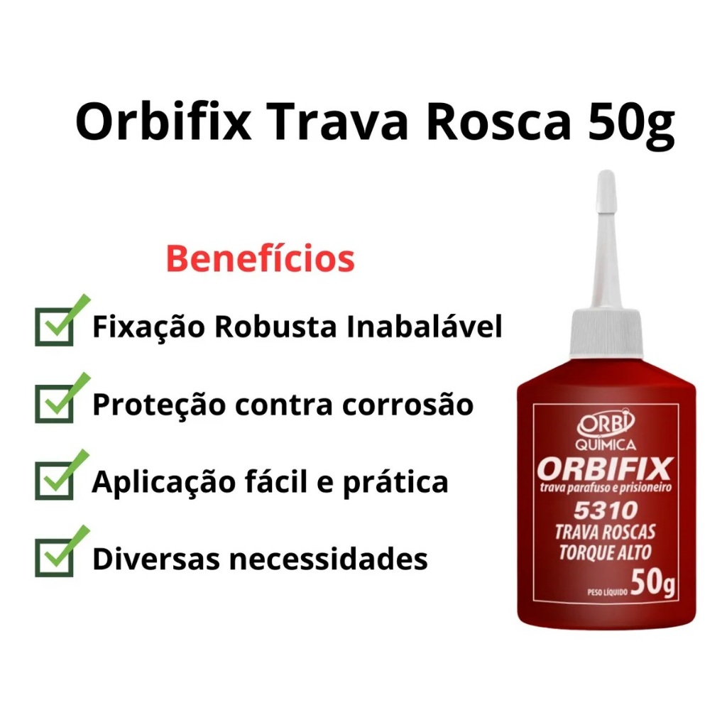 Cola Trava Rosca Alto Torque Orbi 50g Alta Resistencia