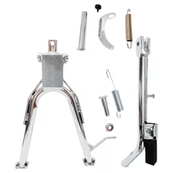 Conjunto Cavalete Central + Lateral Titan 150/160 Fan 150/160 Cromado + Kit Fixacao