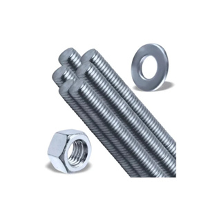 KIT 10 BARRAS ROSCADAS 5/16 1 METRO ZINCADO COM 100 PORCAS E 100 ARRUELAS em Oferta na Shopee