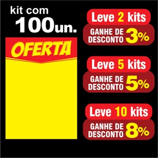 Kit 100un. Cartaz A6, A5, A4 ou A3 Oferta, Promoção, Supermercado, Açougue, Hortifruti - SULFITE em Oferta na Shopee