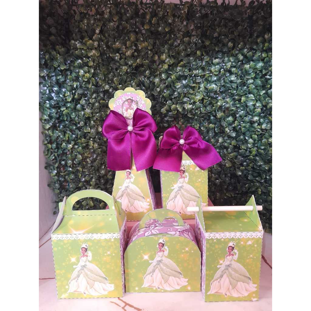 Kit Personalizados Princesa Tiana - A princesa e o Sapo  Lembrancinha - Kit Festa - Kit Caixa - Aniversário