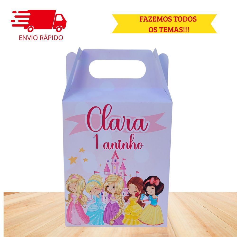 Caixinha Maletinha Personalizada - PRINCESAS BABY - Lembrancinha Pegue e Monte - Fazemos qualquer tema -  ENVIO RÁPIDO