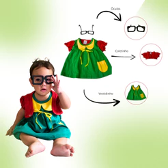 Vestido Fantasia Bebê Festa Mesversário Chiquinho
