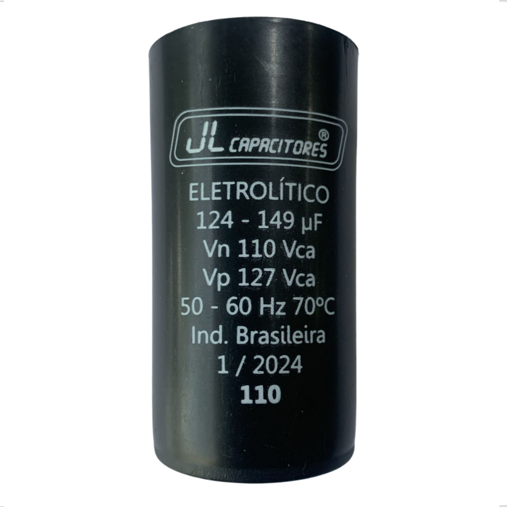 Capacitor Eletrolítico 124-149uf 110v 120v 110/120v 50-60hz 124/149uf Motor Geladeira JL Capacitores