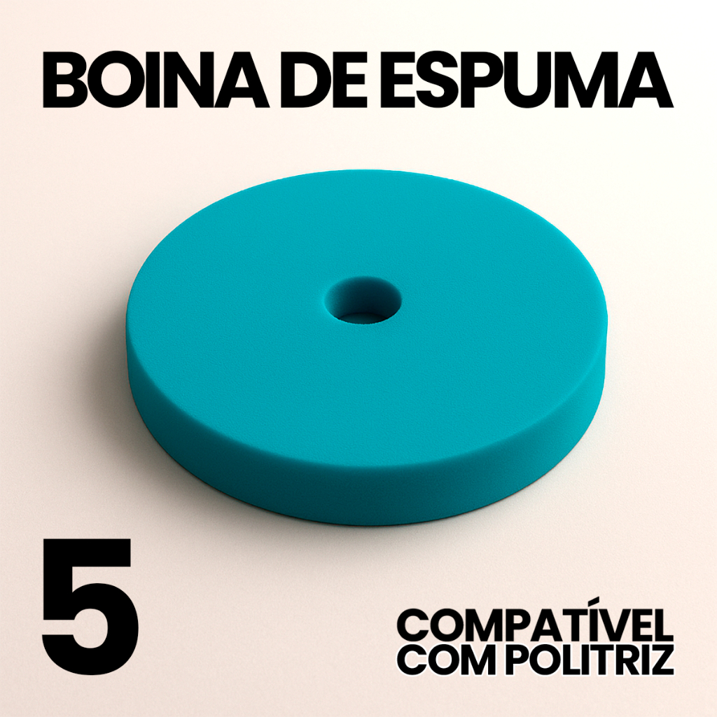 Boina de espuma para polimento 5 polegadas azul lustro