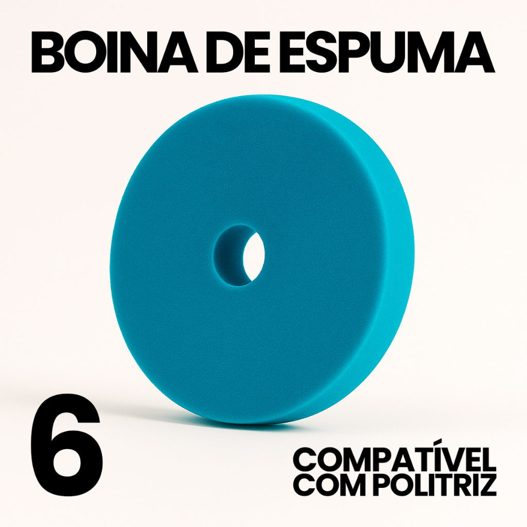 Boina de espuma para polimento 6 polegadas azul lustro