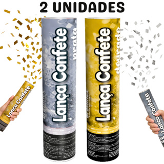 Lança Confete Prata Dourado 30 cm –Chuva de Prata Metalizado Para Festa, Casamento, Formatura Ou Chá Revelação em Oferta na Shopee